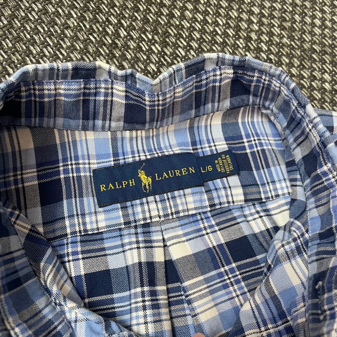 폴로랄프로렌 버튼다운 블루 체크셔츠 L 상품이미지4