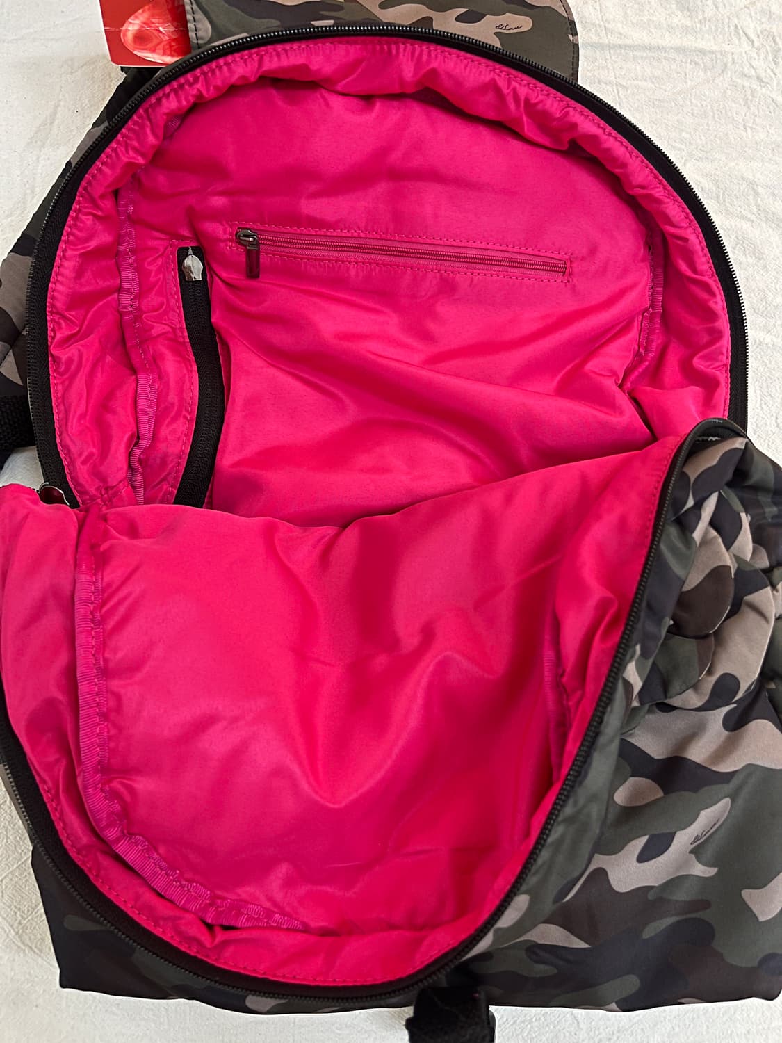 밀리터리 패턴 플라워 포인트 패딩 백팩🎒 상품이미지4