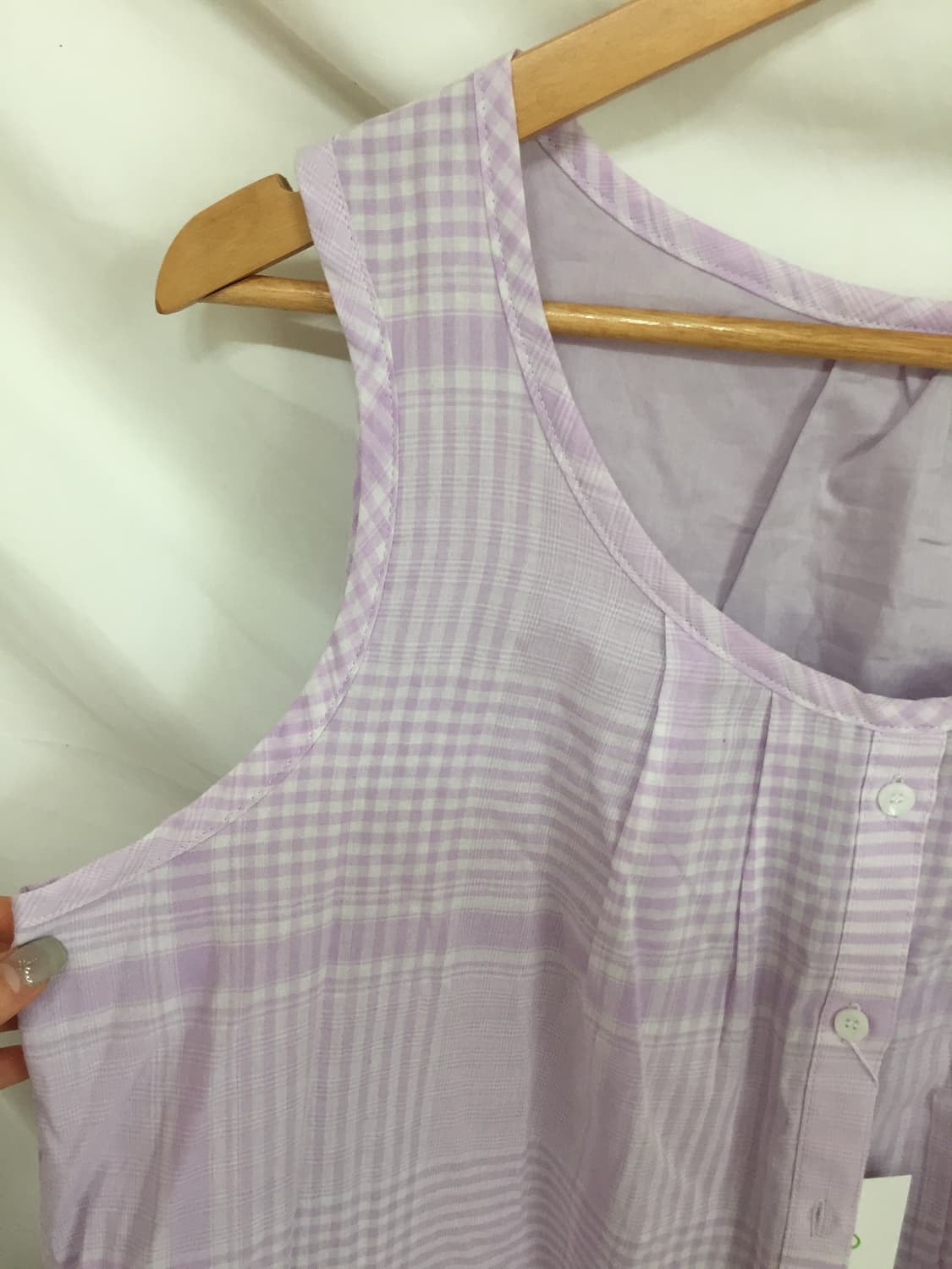 모리걸 레이어드 연보라 체크원피스 상품이미지4