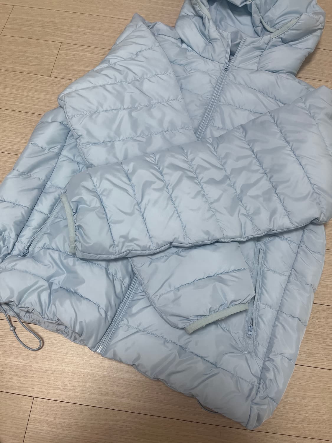 스파오 경량 패딩 스카이블루 L 상품이미지3