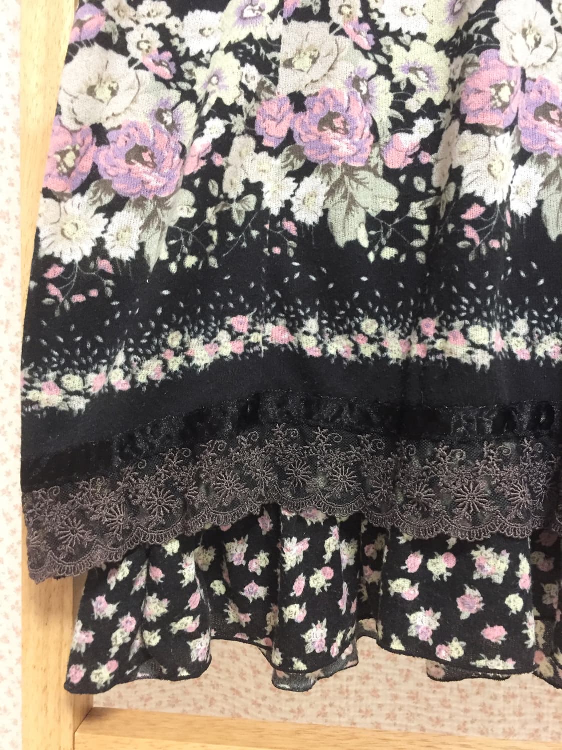 빈티지 엑시즈팜 블랙 플라워 원피스 상품이미지4