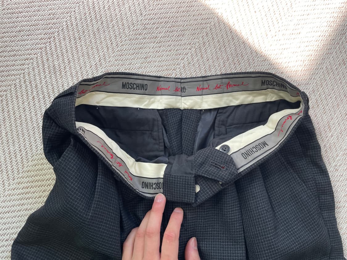 모스키노 노멀 벗 포멀 투턱 체크 울 슬랙스 상품이미지8