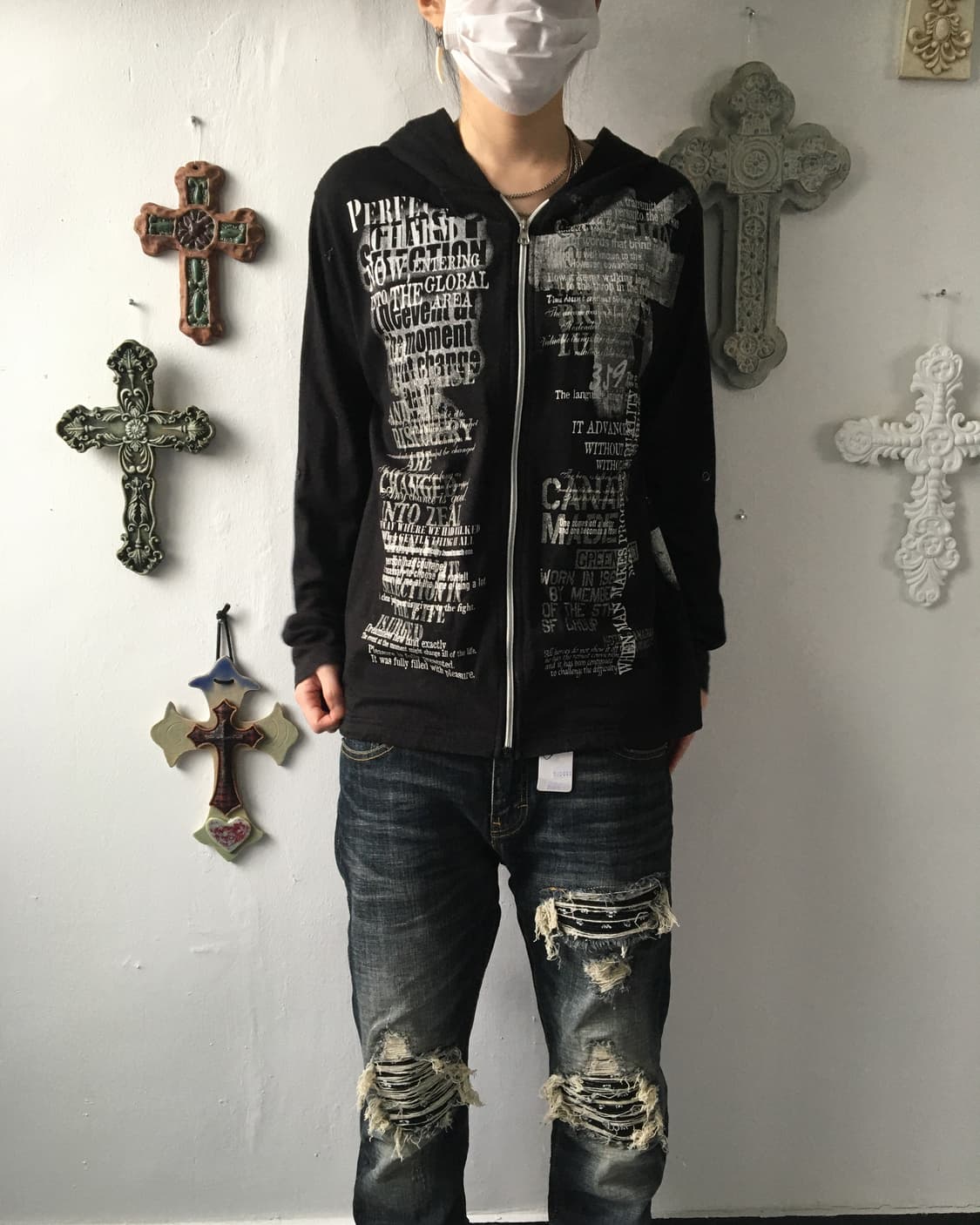 Printing hood zip up 상품이미지1