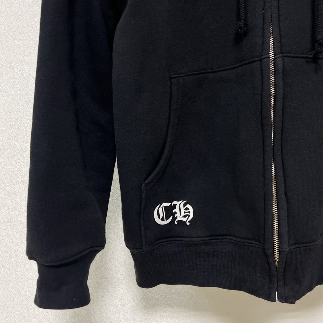 크롬하츠 크로스 홀스슈 메이드 인 할리우드 써멀 후드 집업 블랙 상품이미지6