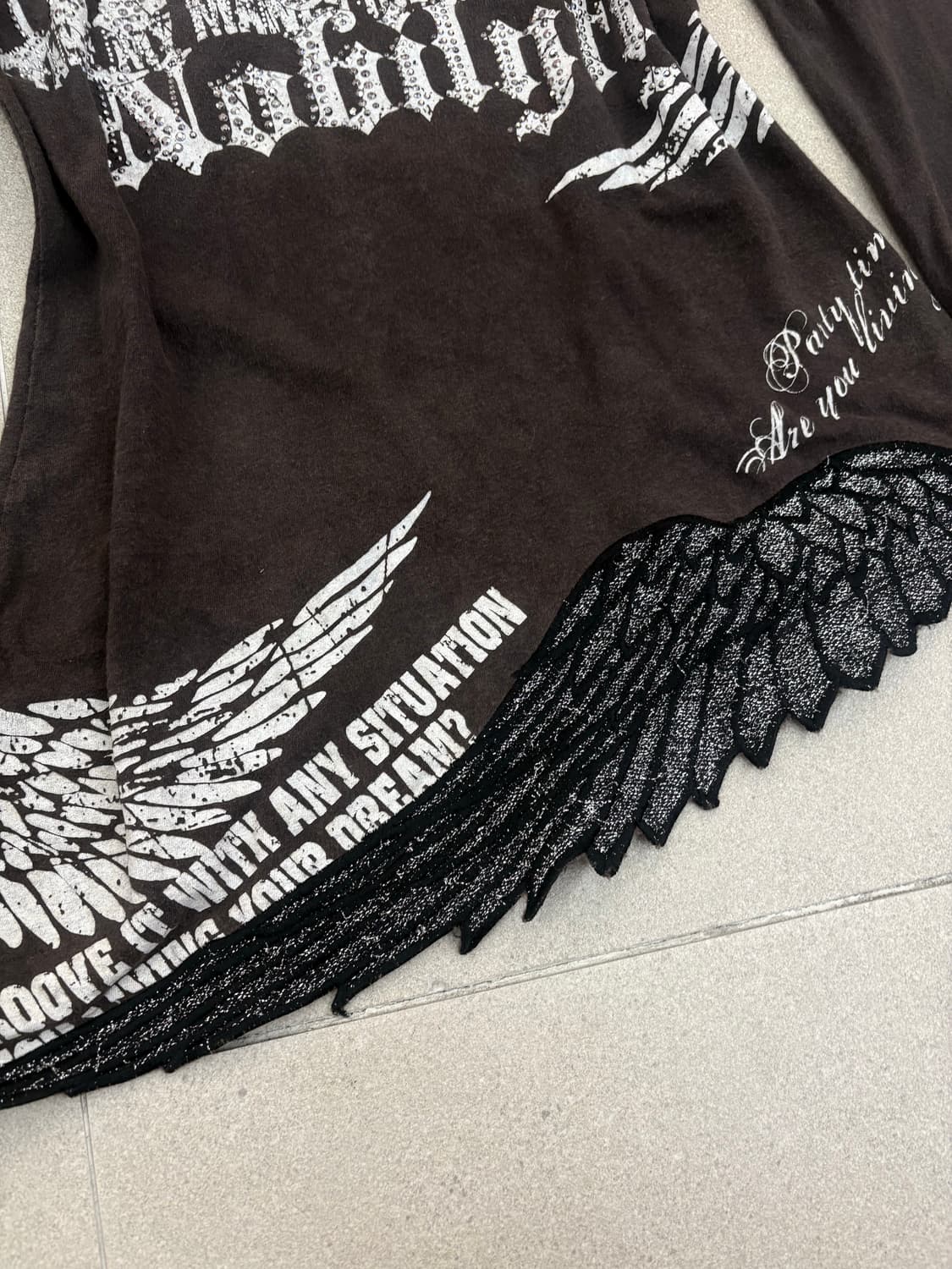 브라운 날개 큐빅 롱슬리브 상품이미지4