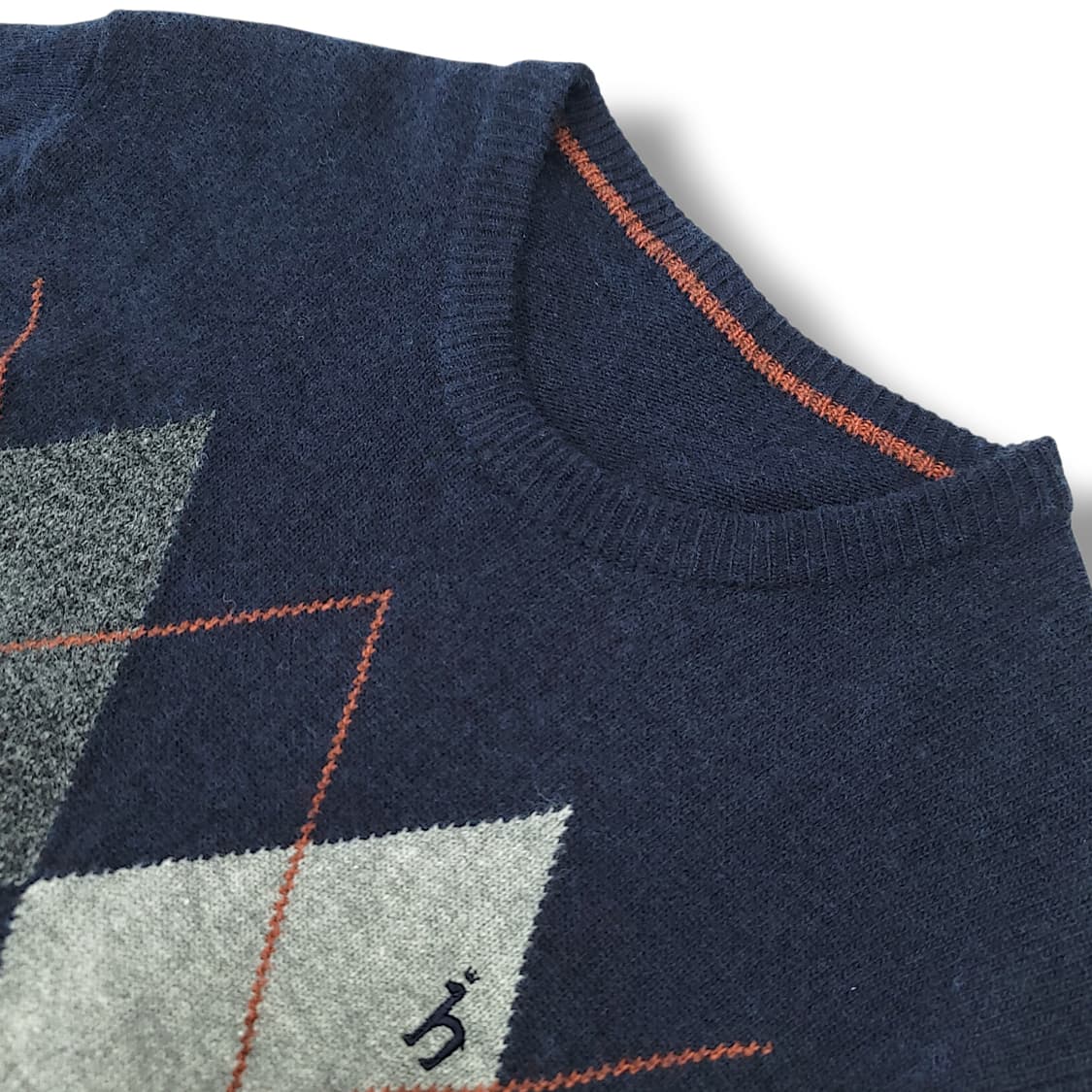 [95] 헤지스 네이비 체크배색 울 혼방 아가일 니트 상품이미지7