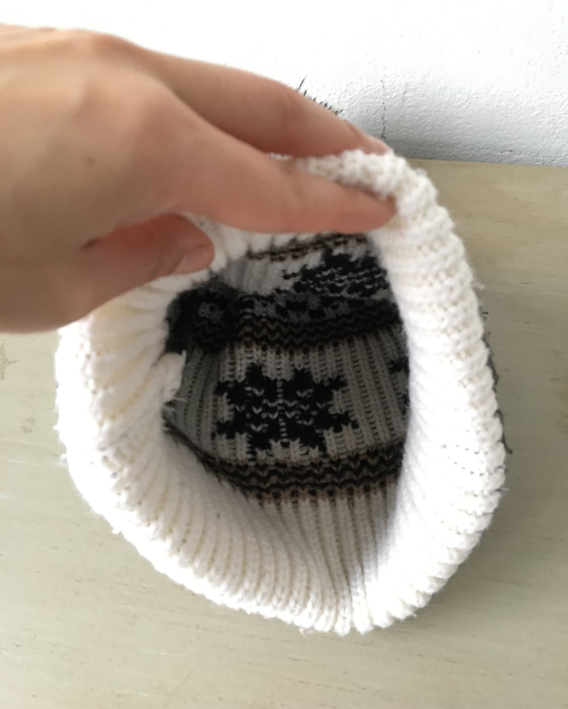  pom snow pattern knit beanie 상품이미지3