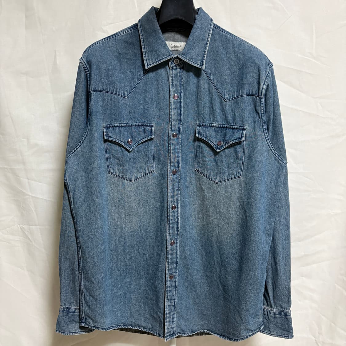 솔티 워시드 웨스턴 데님 셔츠 / 미드블루, M 상품이미지1
