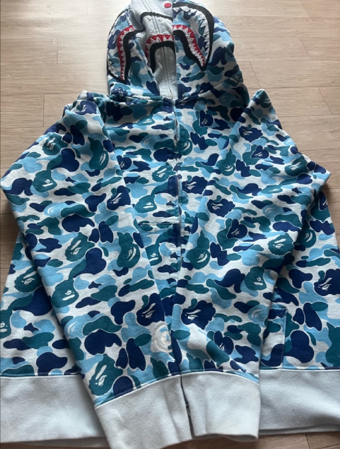 베이프 더블후드 카모 후드집업 L 상품이미지5