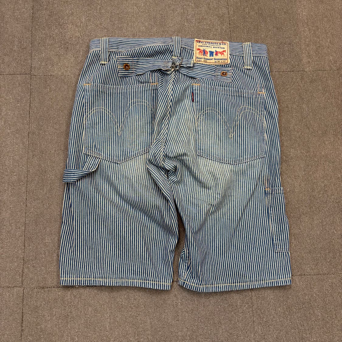 levis 503 리바이스 히코리 카펜터 신치백 하프 데님  상품이미지6