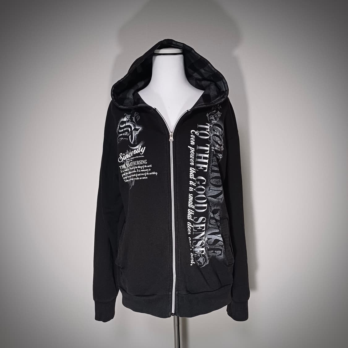 Collins 고스펑크 프린팅 후드집업 y2k 상품이미지2