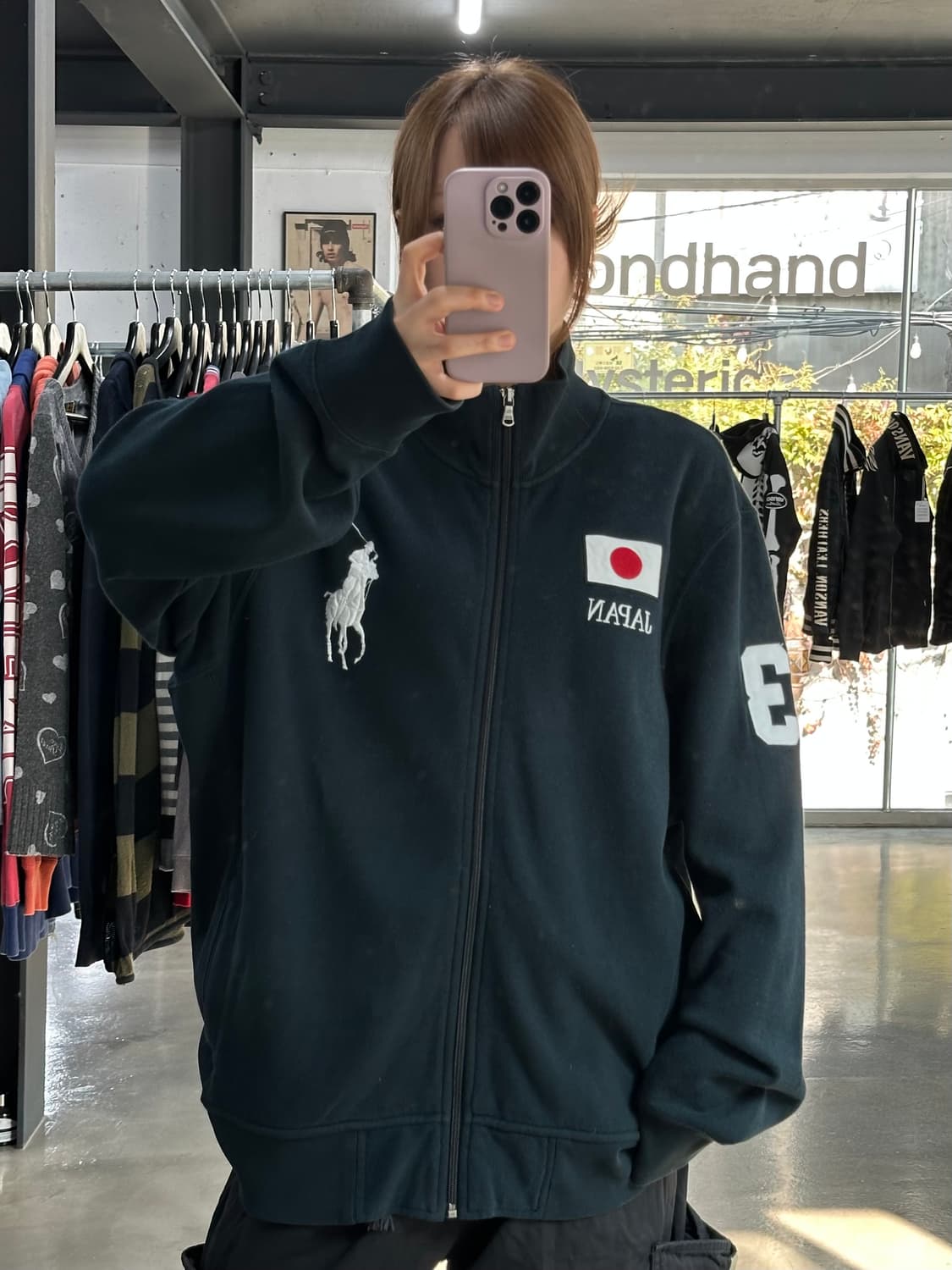 폴로랄프로렌90s 재팬 빅포니 넘버링 져지집업 블랙 상품이미지1