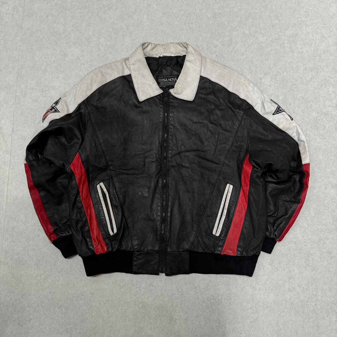 USA 성조기 더티워싱 가죽자켓 상품이미지3