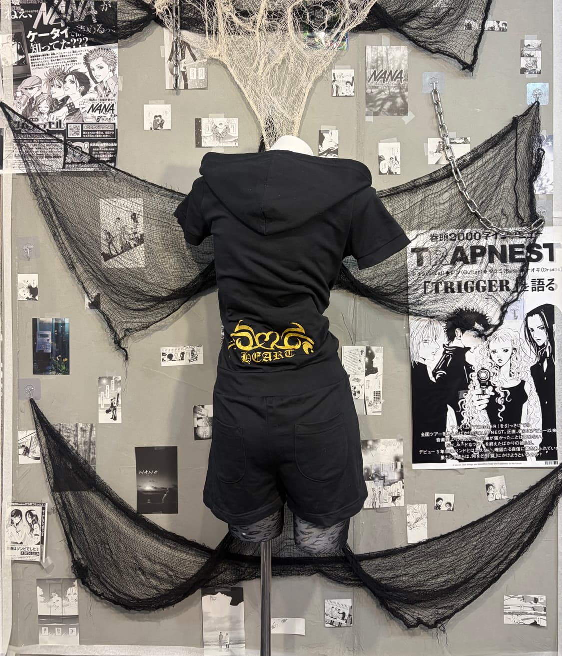 Onegyaru Glitter cross zip half jumpsuit 상품이미지4