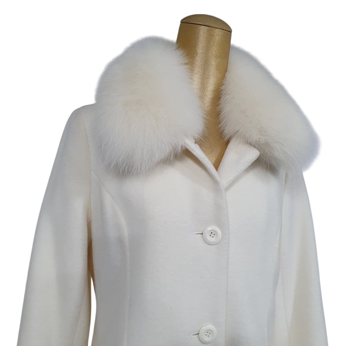 빈티지 아이보리 폭스퍼 앙고라 롱 코트 히메갸루 로걀 핀터깔 상품이미지2