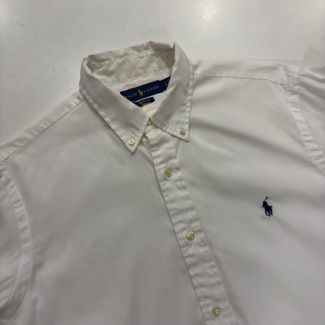 [L] 폴로 랄프로렌 클래식핏 큐알 긴팔 셔츠 화이트 E64 상품이미지3