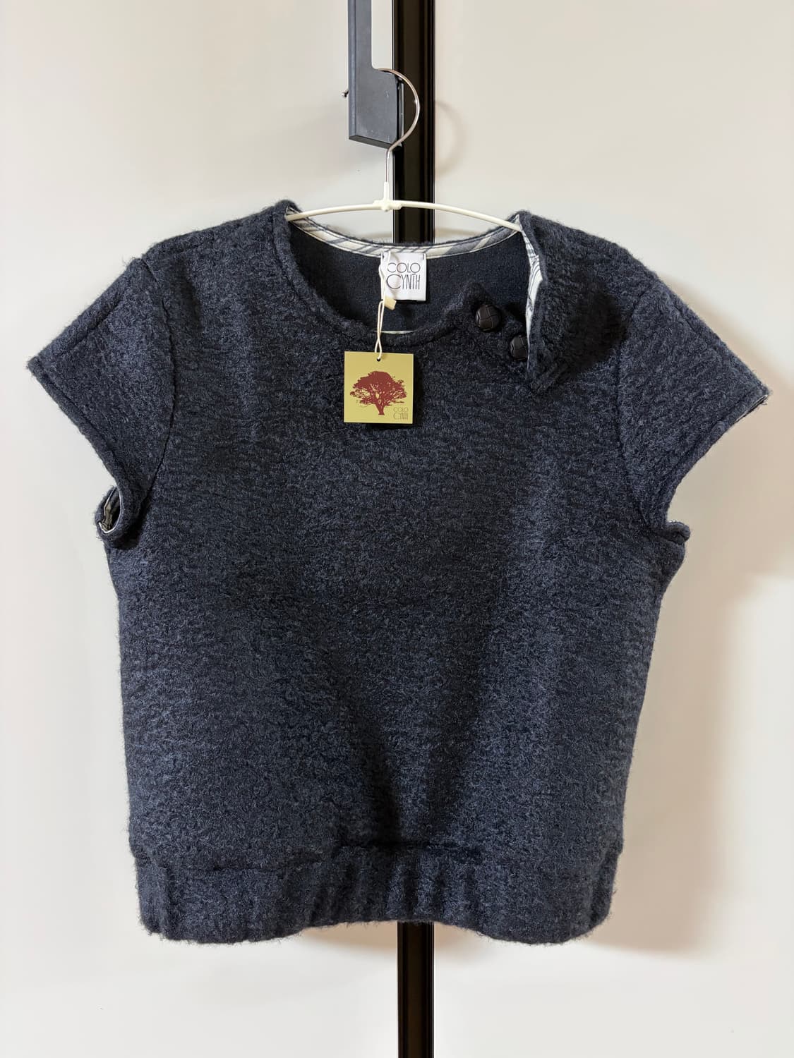 콜로신스 Grandma's Button Knit Vest Navy 상품이미지2