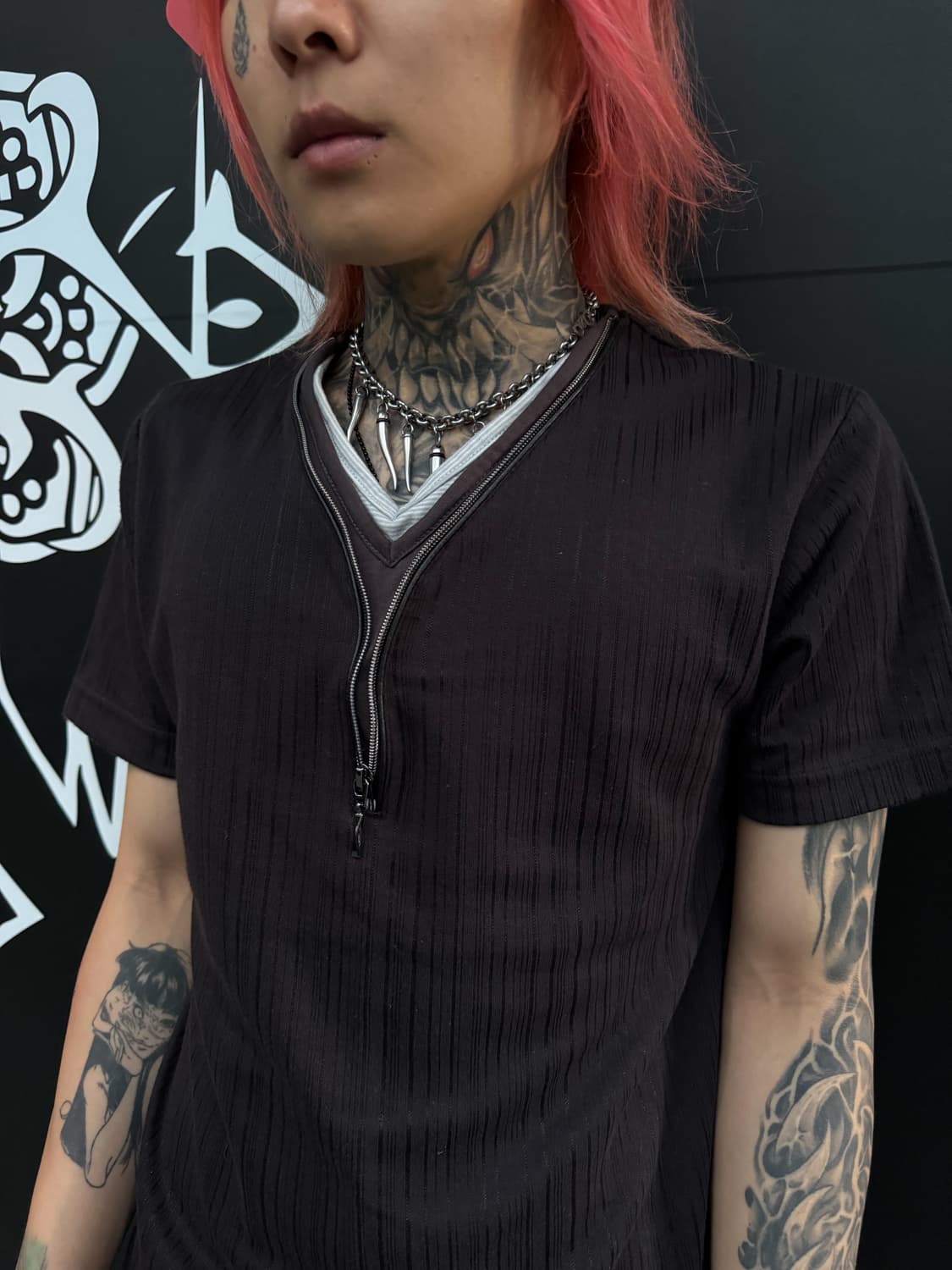 Yin & Yang NEXT – Layered Zip V-neck Tee 상품이미지2