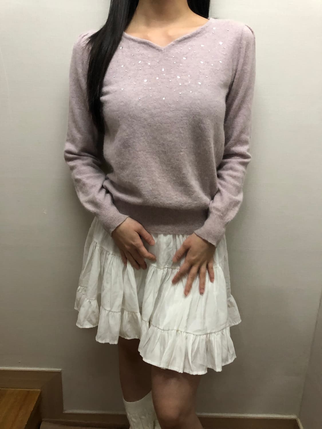 빈티지 라이트 퍼플 비즈 니트 상품이미지7