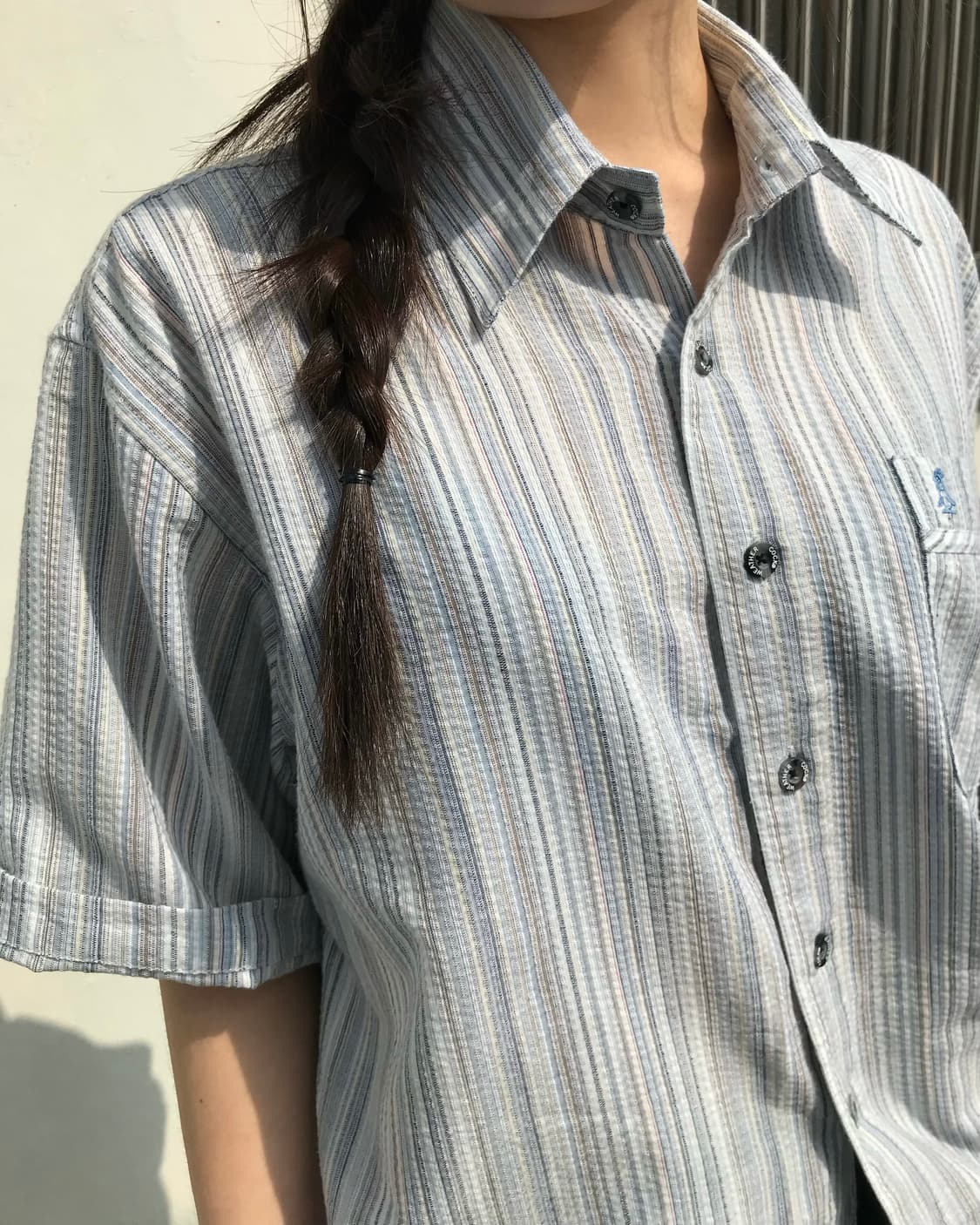 스트라이프 펭귄 포켓 셔츠 상품이미지2