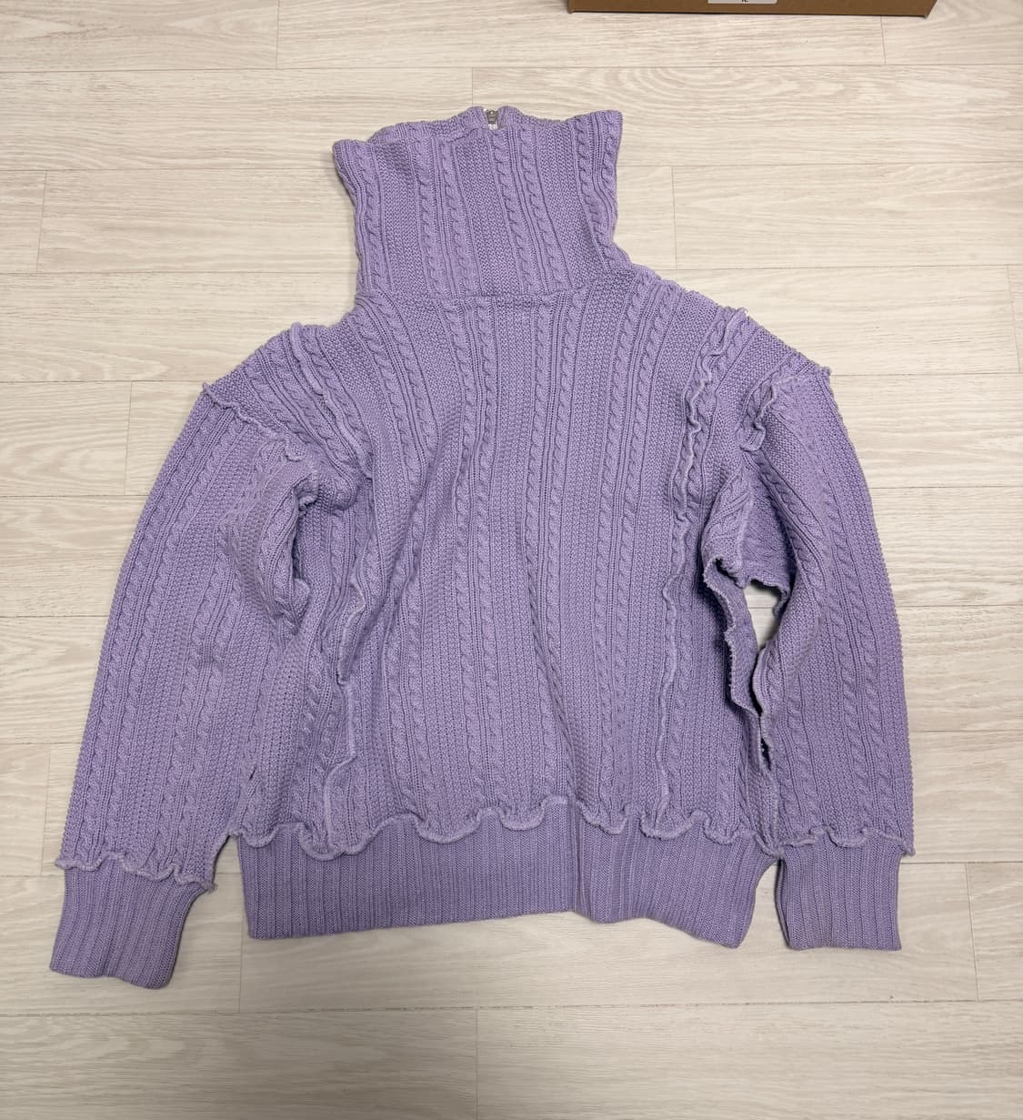 [레씨토] ZIP-UP COLLAR CABLE KNIT(ONE SZ) 상품이미지5