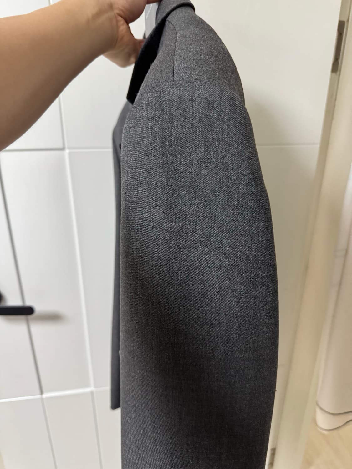 (M)인사일런스 오버사이즈 울 블레이저 자켓 (다크 그레이) 상품이미지8
