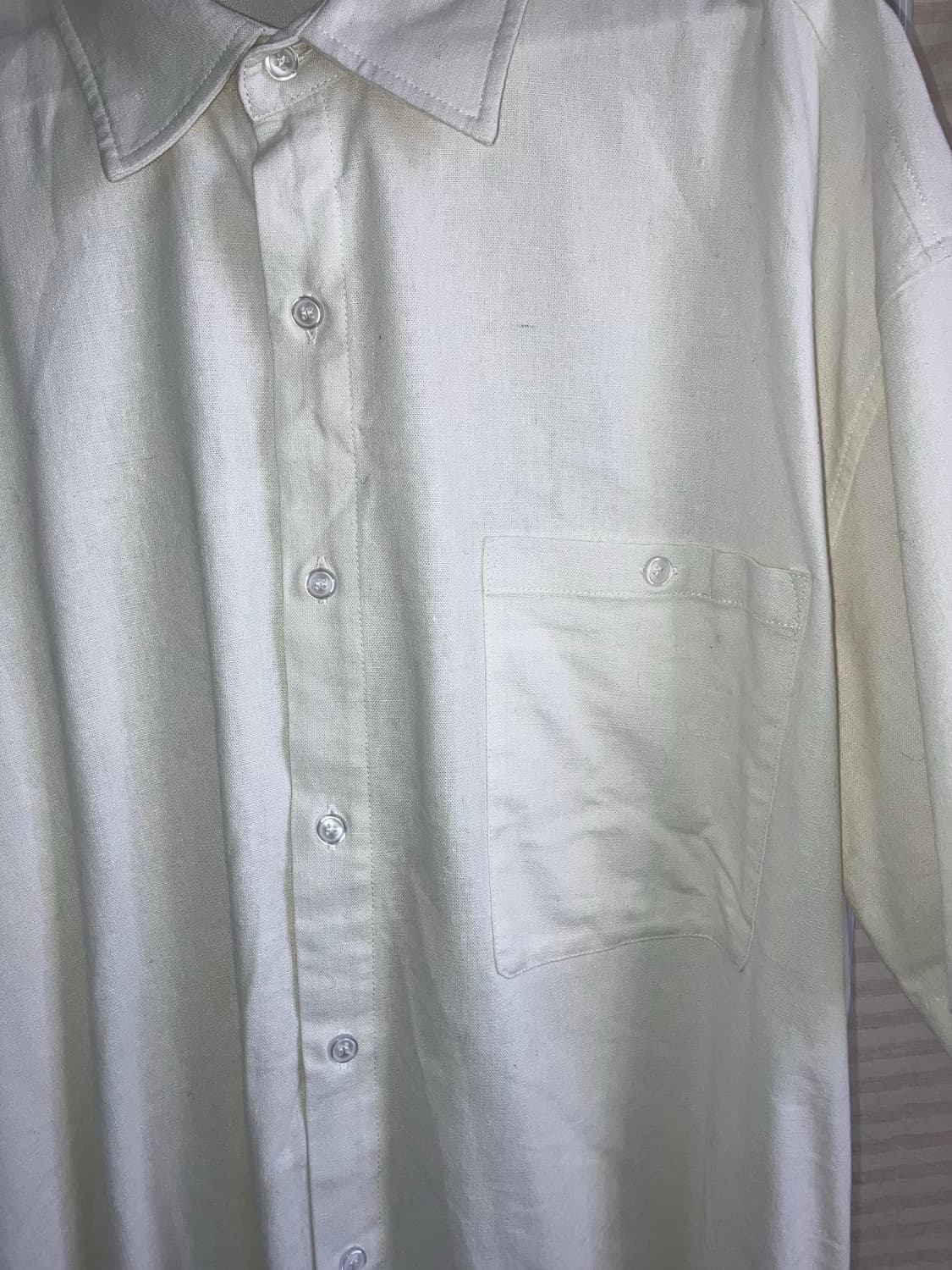 빈티지 아이보리 반팔 셔츠 y2k 스트릿 갸루 펑키483  상품이미지3