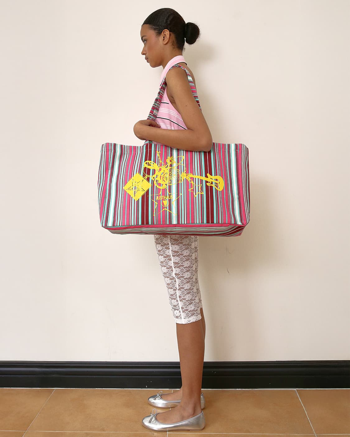 justhaus big tote bag (multi stripe) 상품이미지2