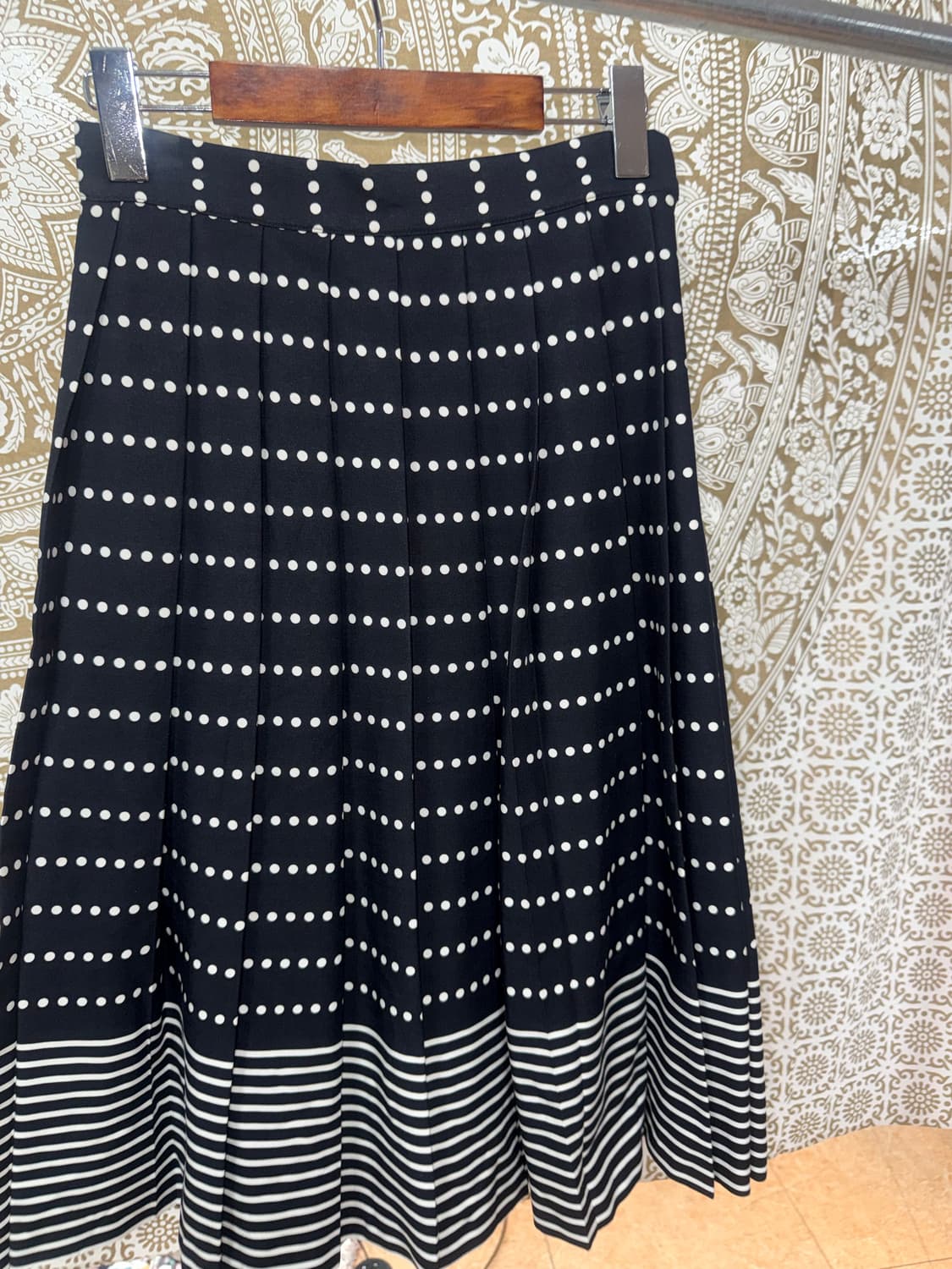 빈티지 여성 도트 스트라이프 미디스커트  상품이미지4