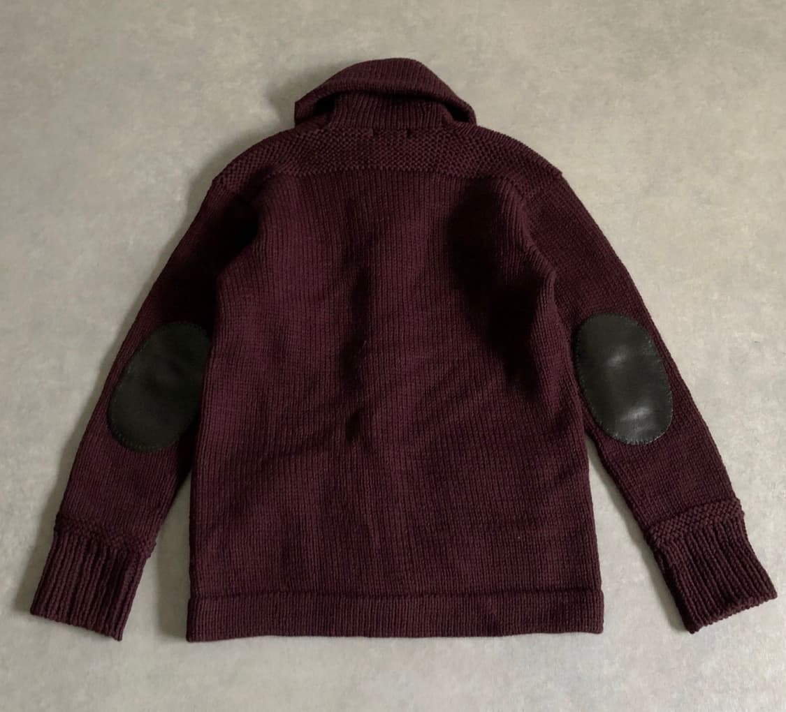 피그벨 레더패치 숄카라 가디건 상품이미지2