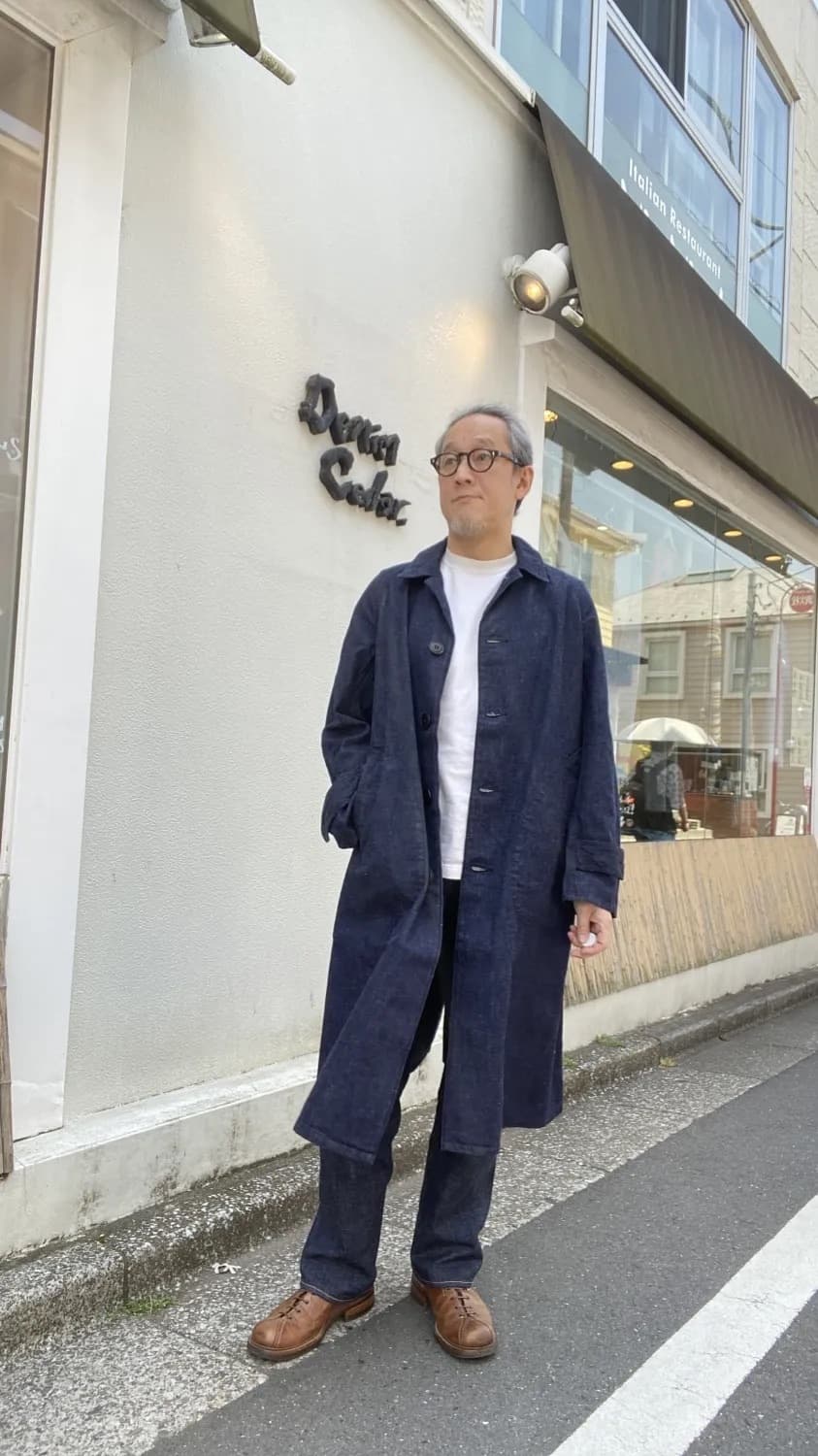 [40]본쿠라 Denim Cellar 데님 스텐 컬러 코트 상품이미지4