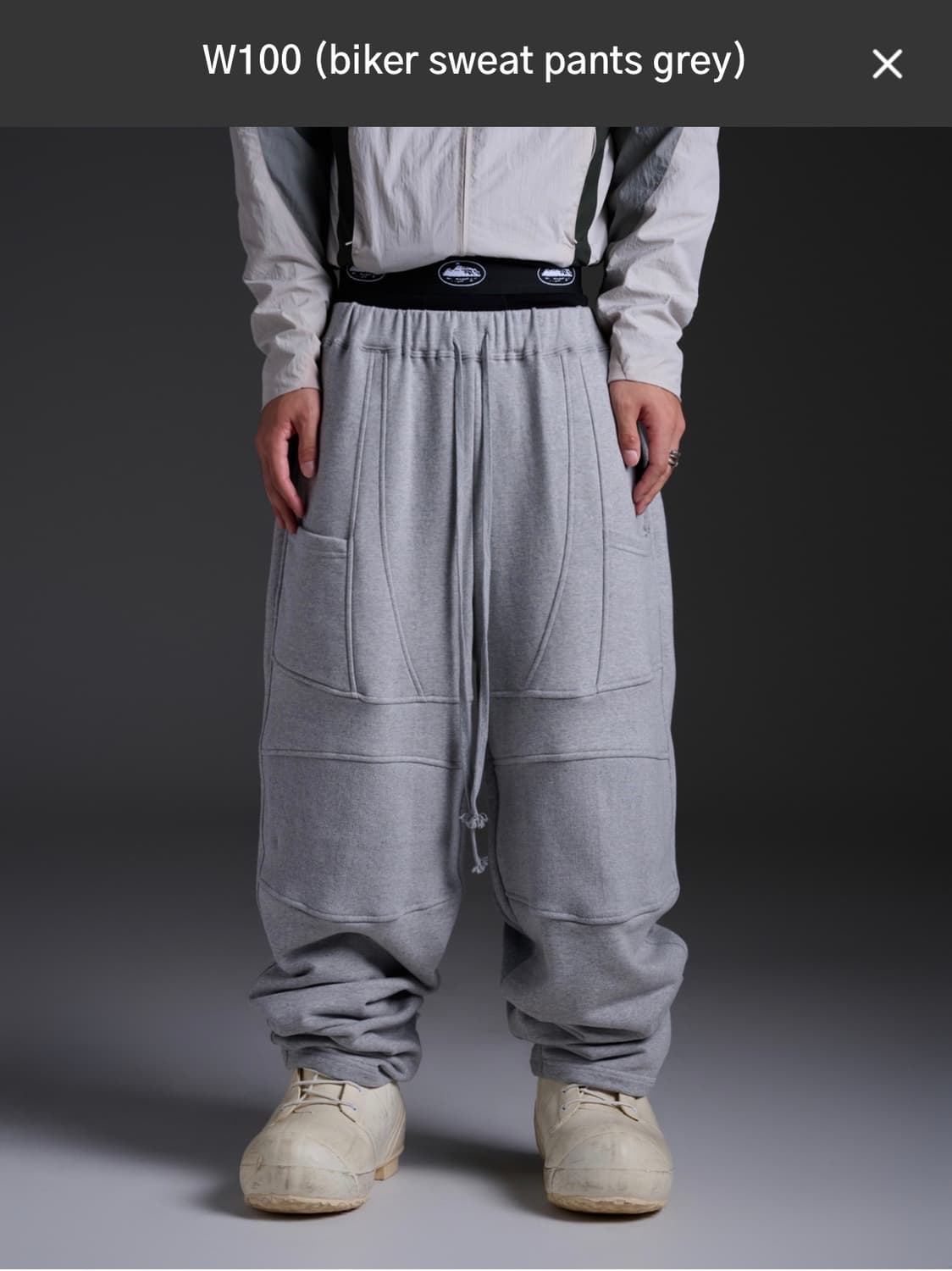 wapworks w100 바이커 스웻팬츠 그레이 상품이미지1