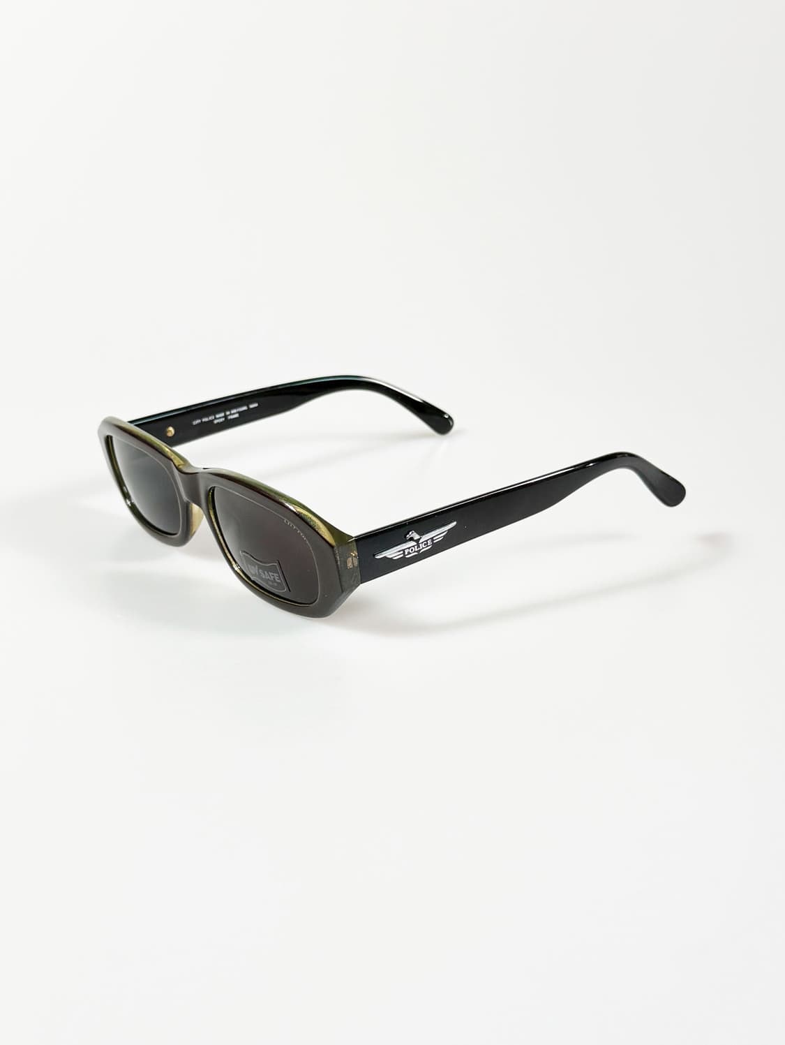 90s CITY POLICE 볼드 스퀘어 투톤 프레임 빈티지 선글라스 상품이미지3