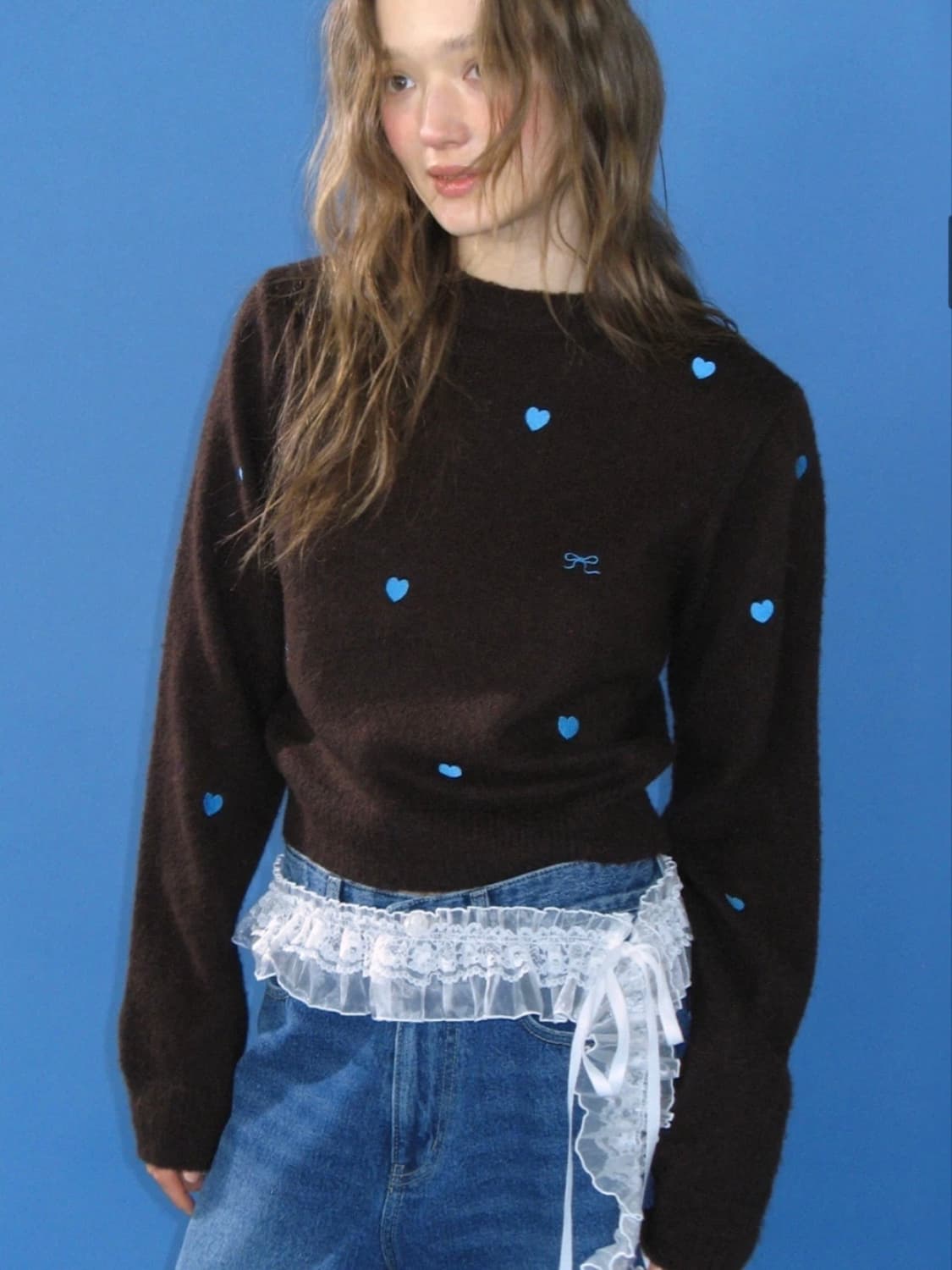 론론 리본 브라운니트 상품이미지1