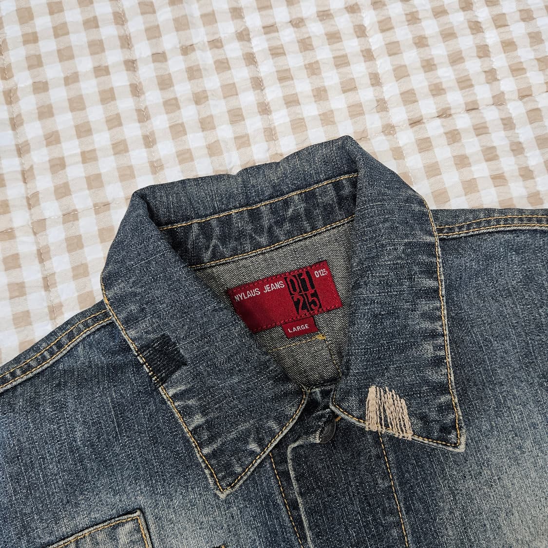 나일라우스 크롭 데님 청자켓 남자100 상품이미지3