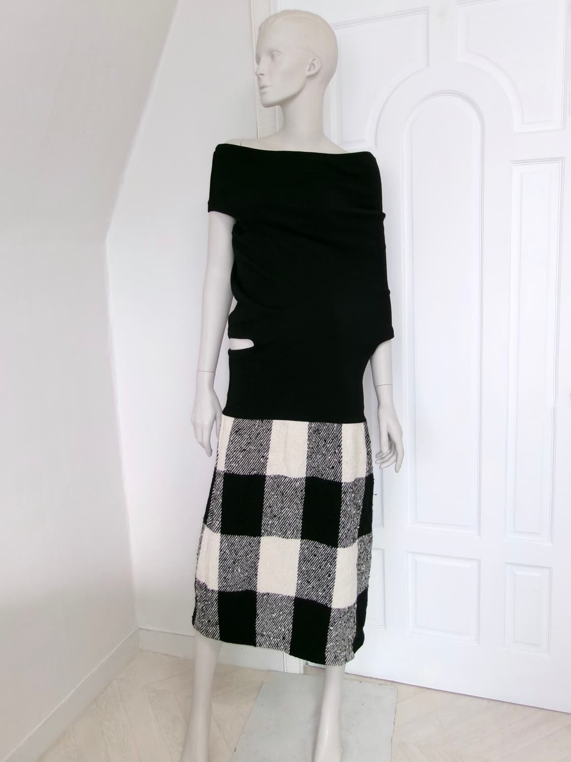 꼼데가르송 Asymmetric Check Heavy Dres 상품이미지10