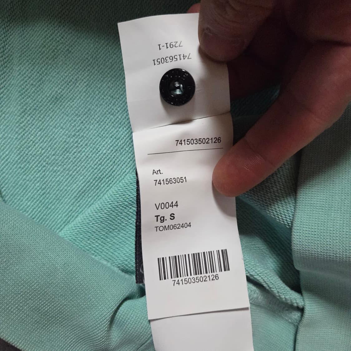 스톤아일랜드 가먼트다이 와펜맨투맨 M 아쿠아민트 상품이미지8