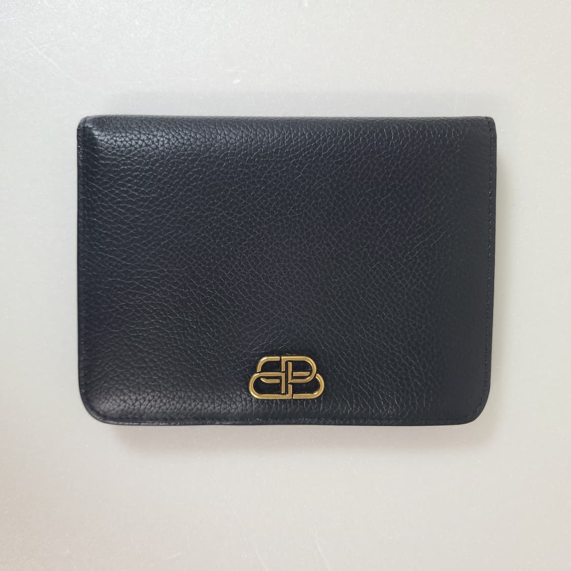 발렌시아가 BB로고 레더 미듐 블랙 여성 반지갑 상품이미지1