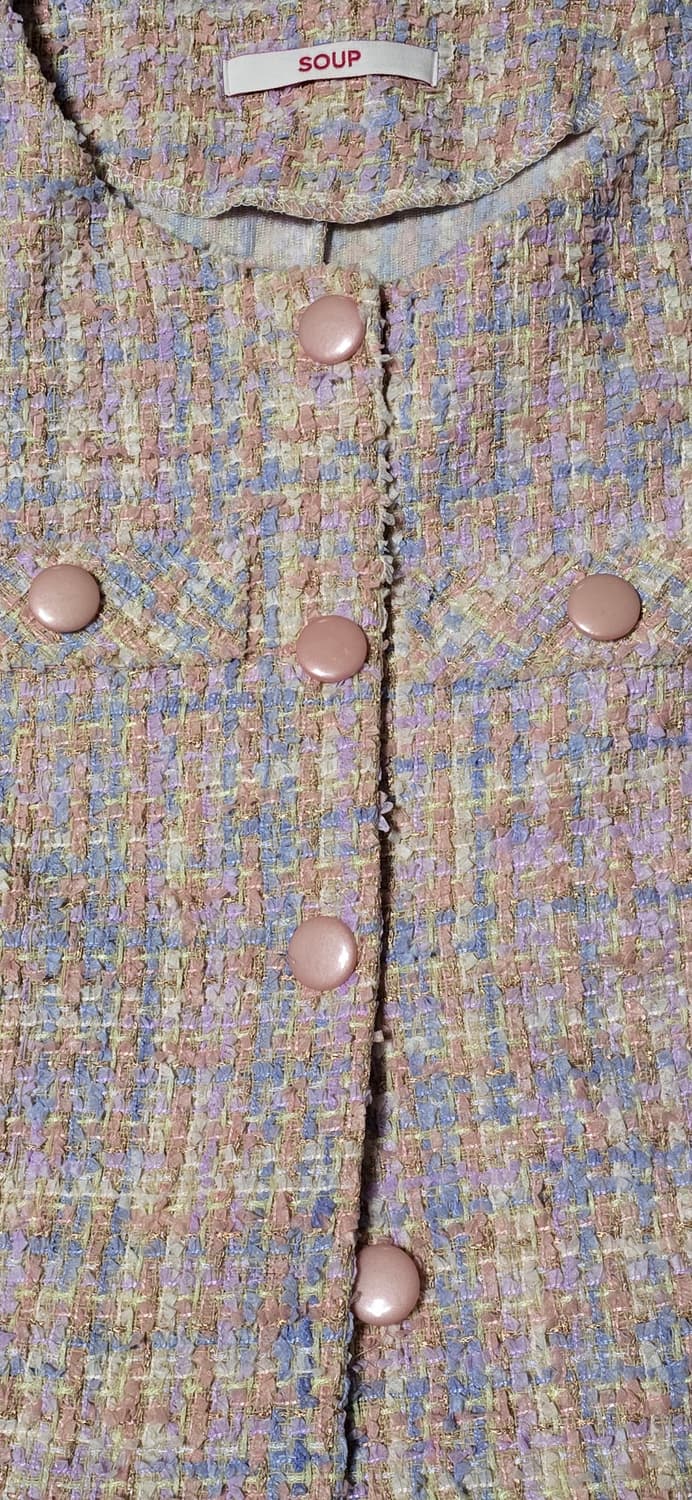 SOUP 트위드 반팔 핑크 자켓 66 상품이미지5