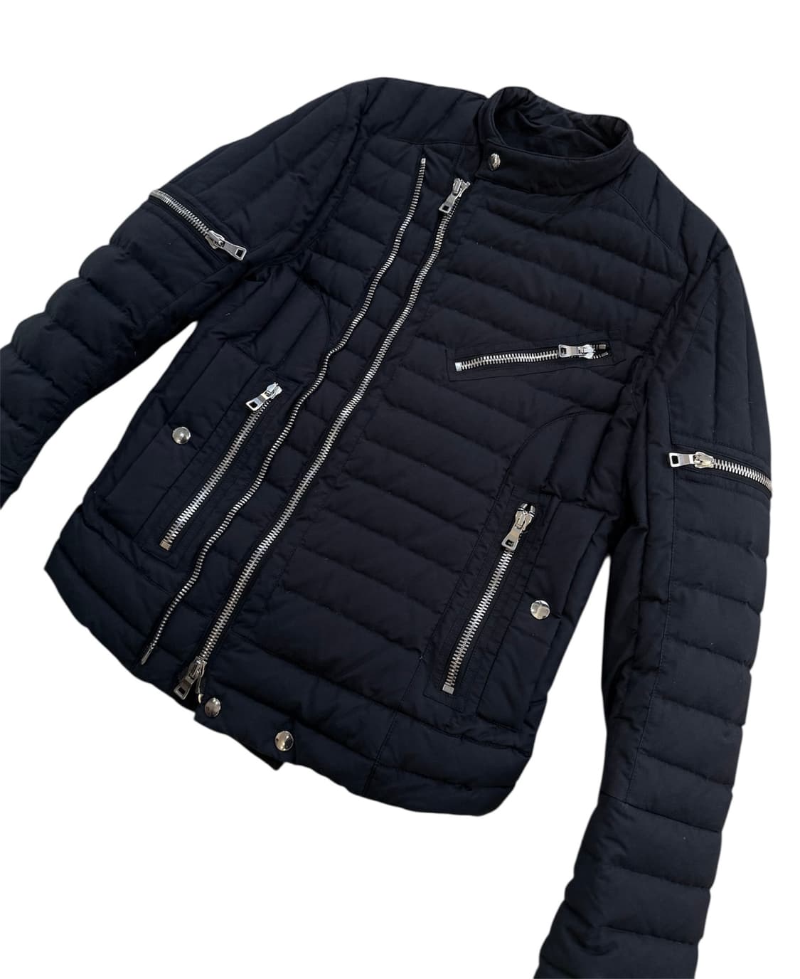 발망 퀼티드 멀티지퍼 바이커 다운 자켓 상품이미지4