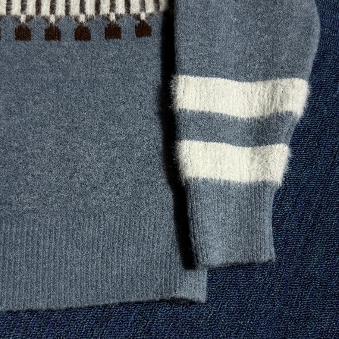 빈티지 패턴 니트 블루 상품이미지3
