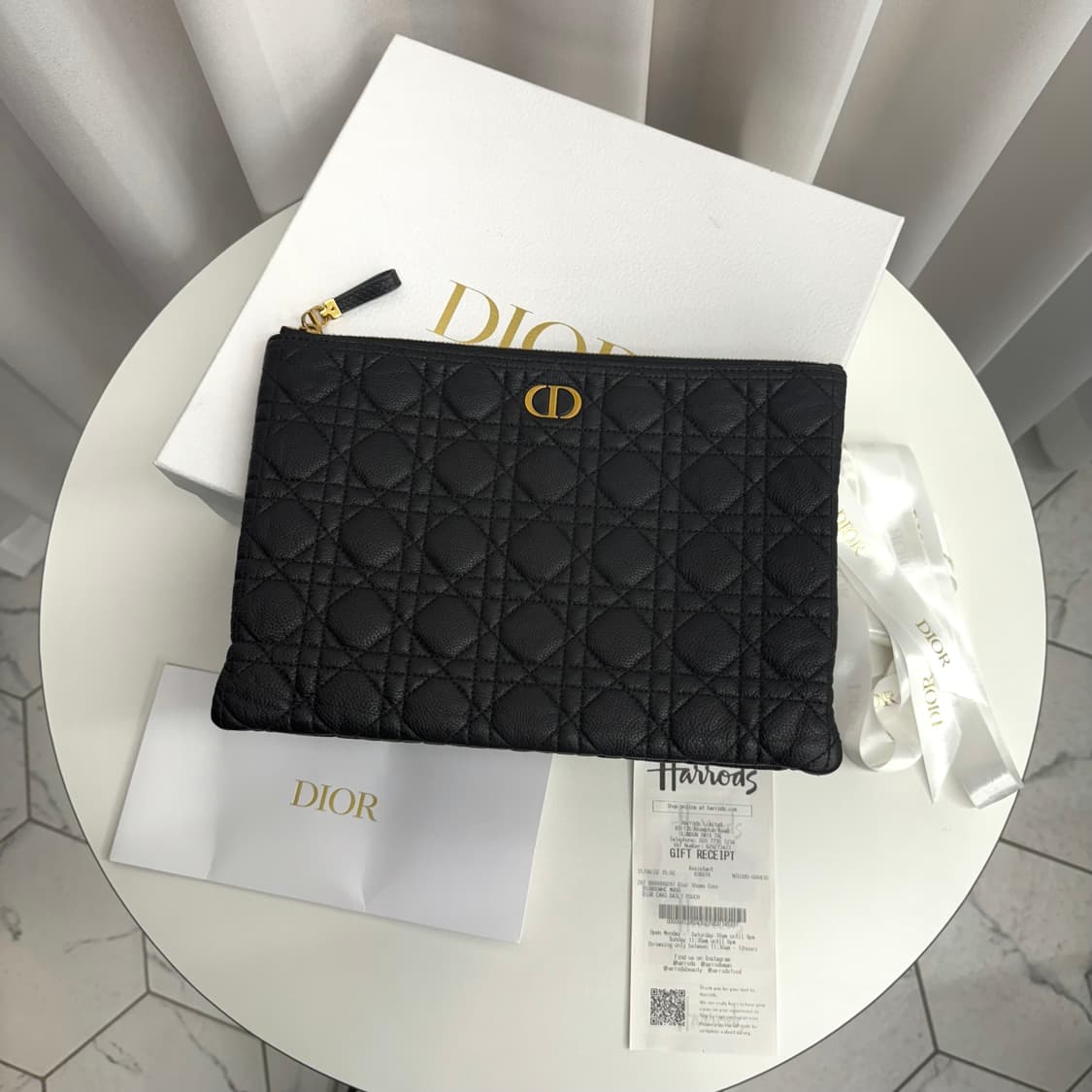 [정품] 디올 카로 라지 클러치백 블랙 상품이미지1