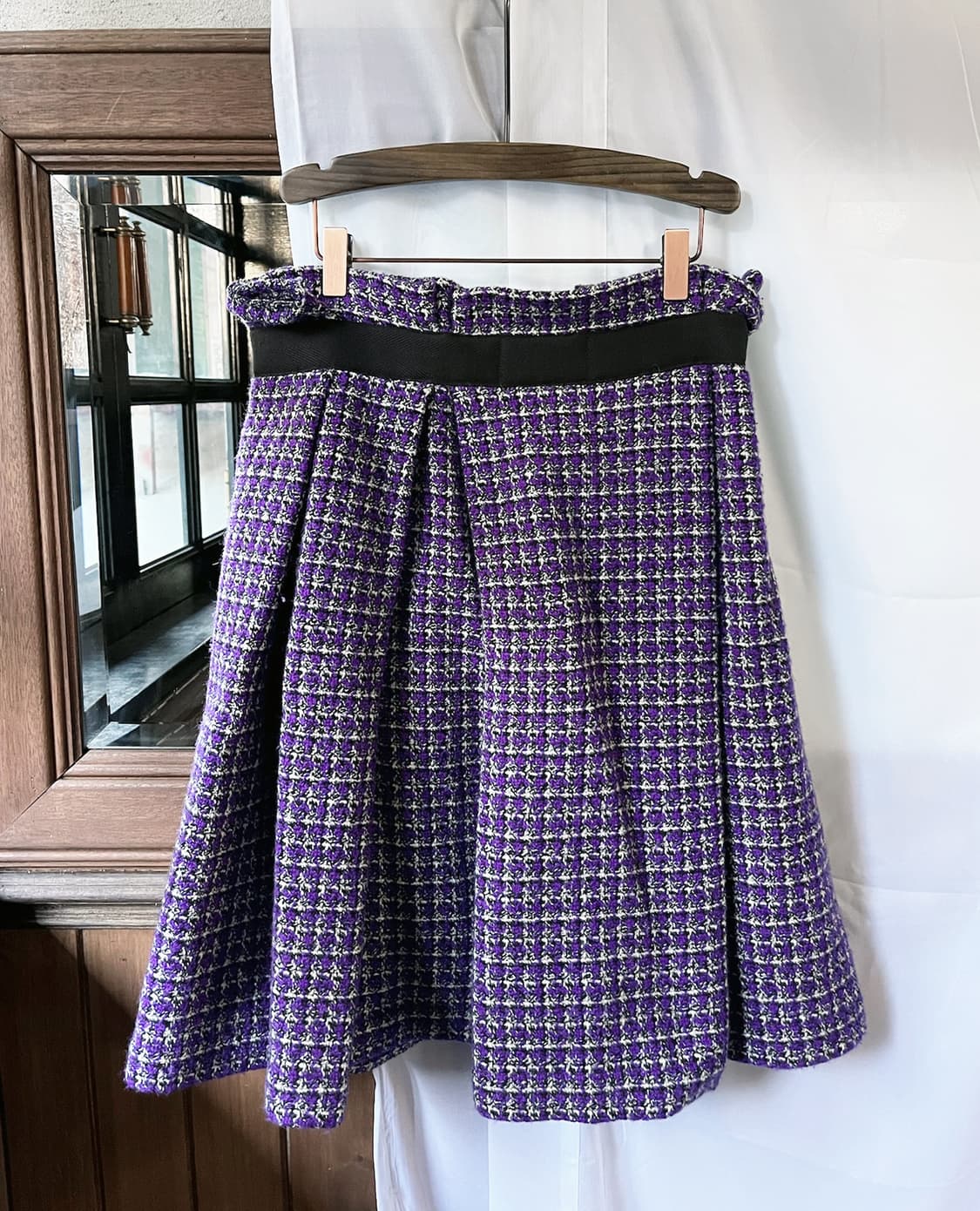 COMME DES GARCONS purple tweed wool skir 상품이미지7