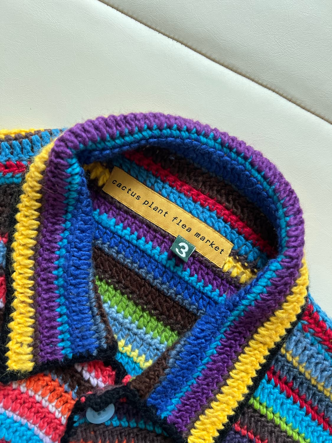 [L] cpfm 크로셰 니트 가디건 블루 상품이미지3