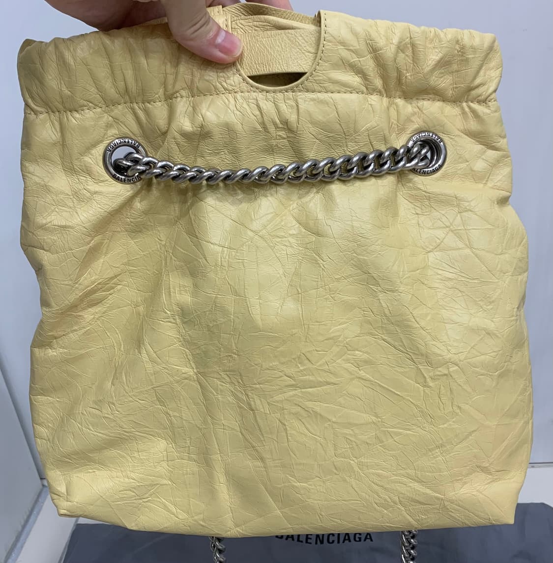 [S]발렌시아가 크러쉬 토트백 숄더백 가방 버터옐로우 컬러 스몰사이즈 상품이미지5