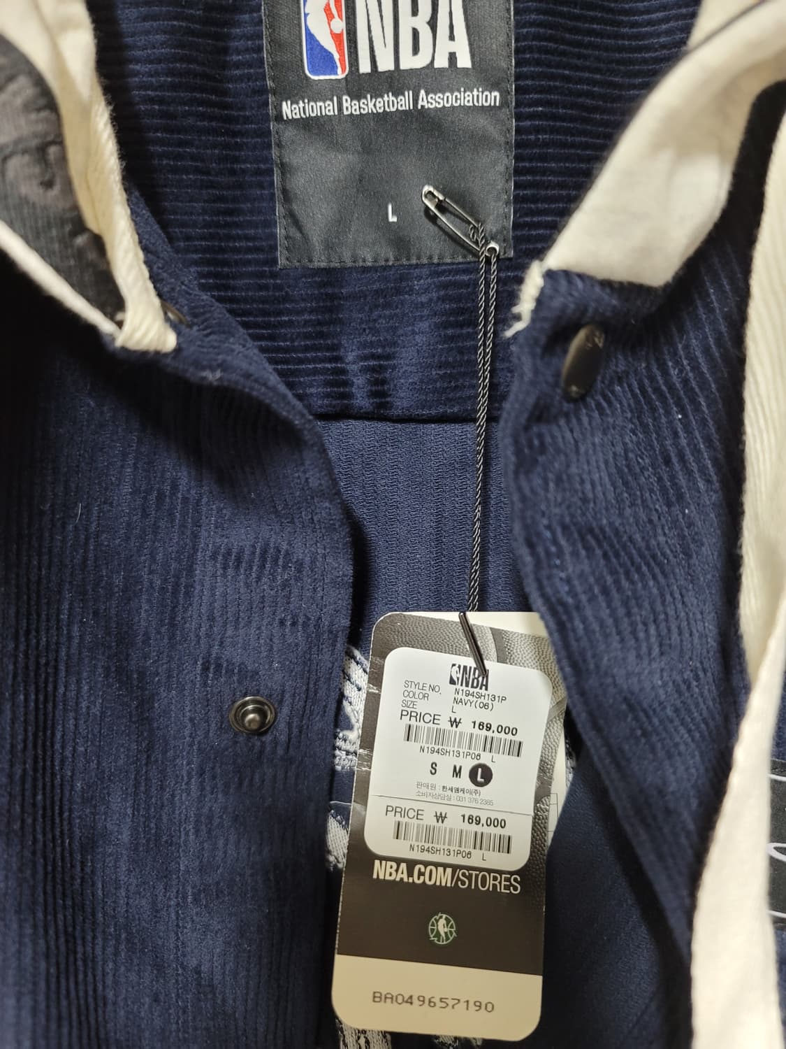 새옷 nba 오버핏 코듀로이 후드배색 자켓 상품이미지6