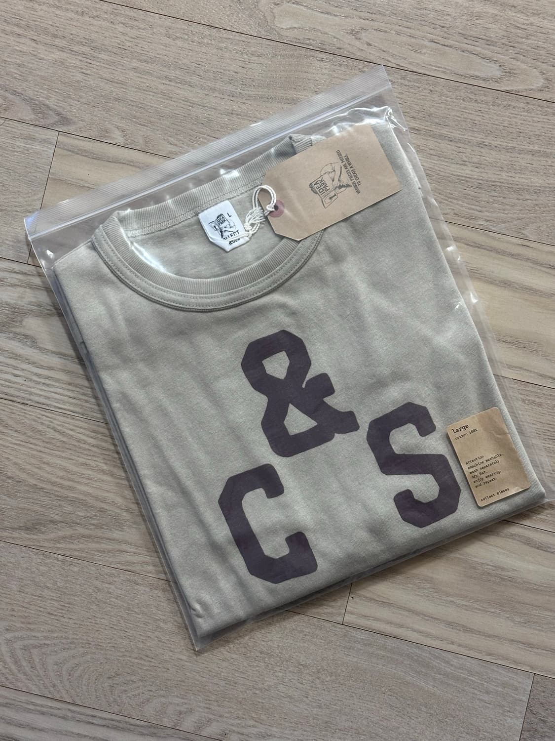 컬렉트피시스 C&S 티셔츠 베이지 M L 사이즈 상품이미지3