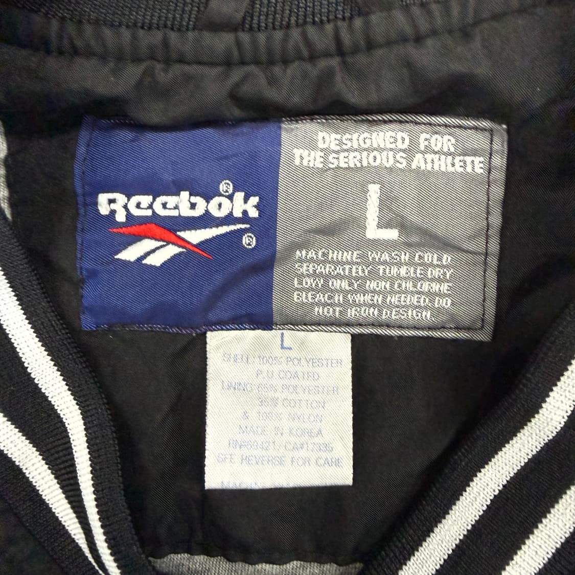 (L)90s 리복 Reebok 웜업 바람막이(블랙,검흰) 상품이미지3