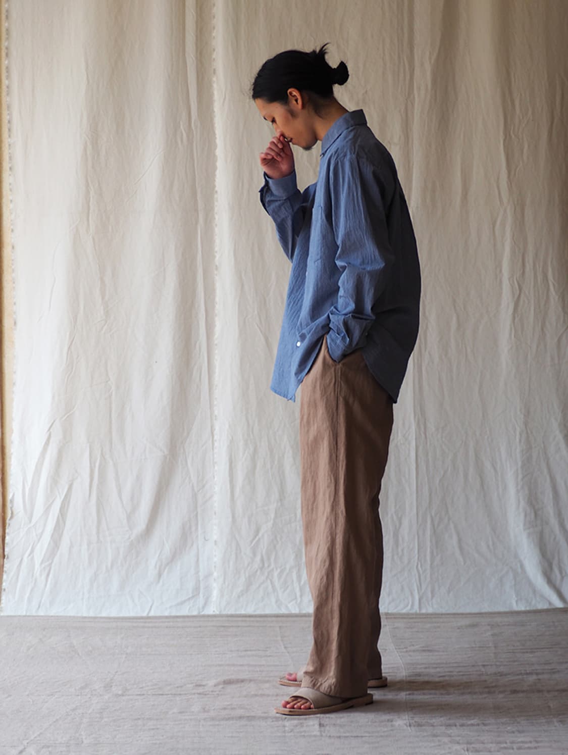 네스트로브컨팩트 도스킨 코튼린넨 벨티드 팬츠 상품이미지3