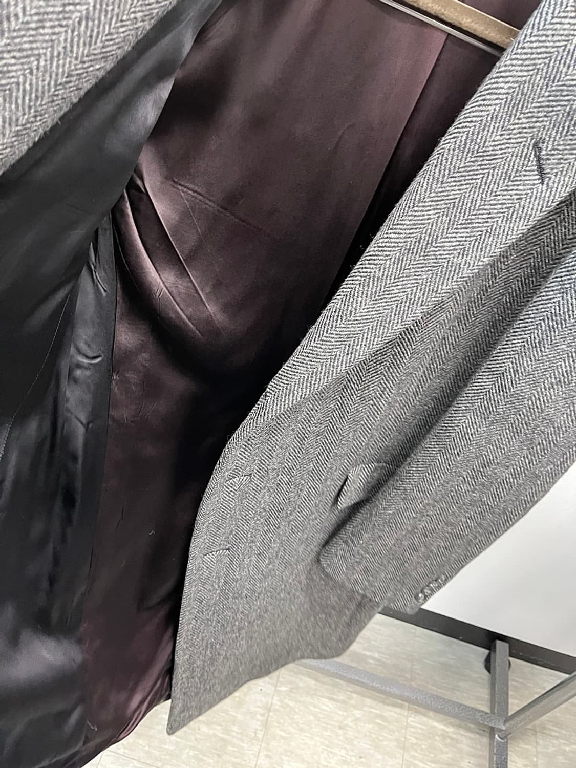 105-110) 크리스탄디올 헤링본 롱코트  상품이미지7